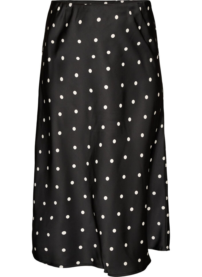 Satin midi skirt, Black, Packshot image number 0
