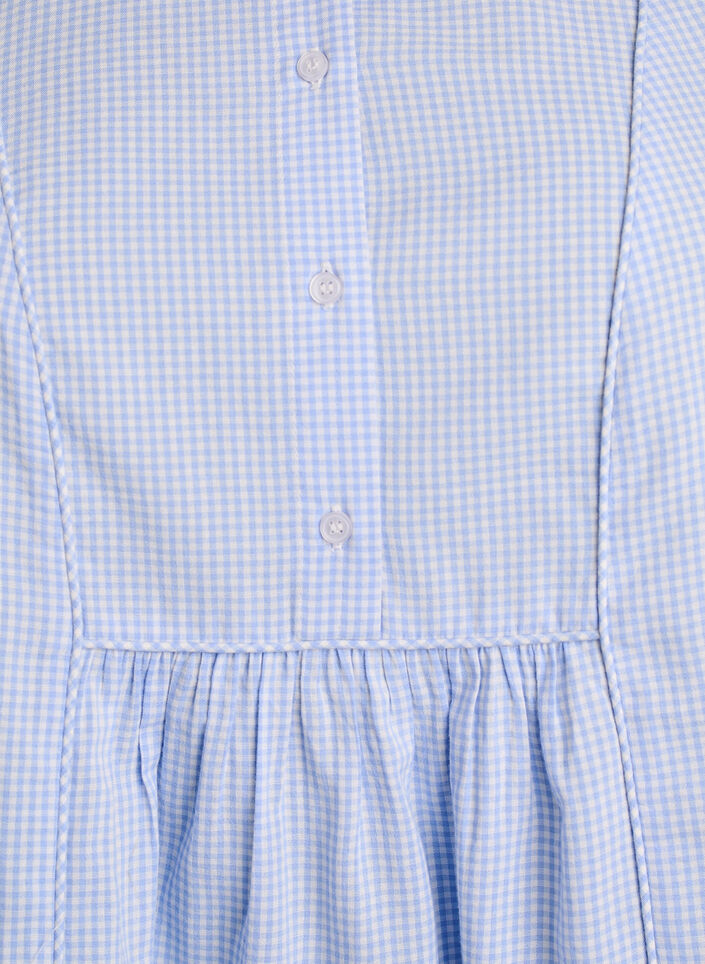 A-line check blouse, Blue, Packshot image number 2
