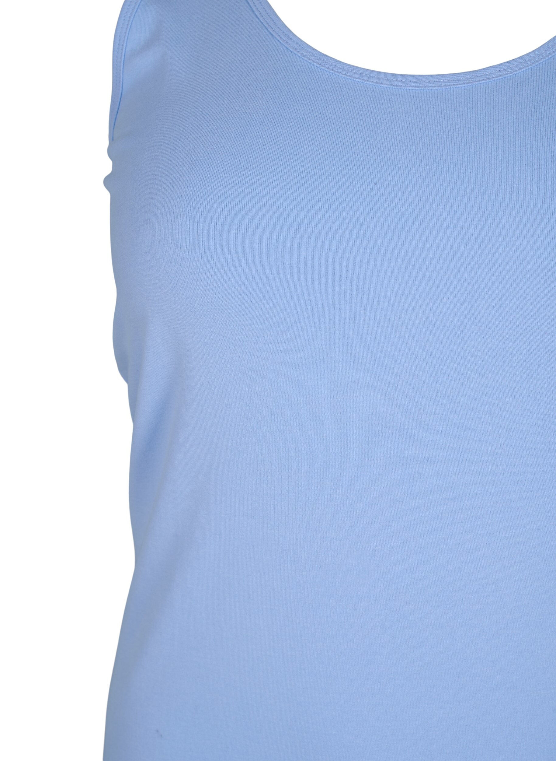 Zizzifashion Solid color basic top in cotton, Light Blue, Packshot image number 2
