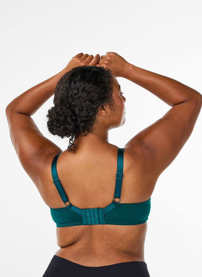 Padded lace bra with underwire, Green, Model image number 2