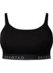 Cotton bra top with adjustable straps, Black, Packshot image number 0