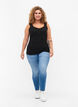 2-pack top with lace, Black / Black, Model image number 2