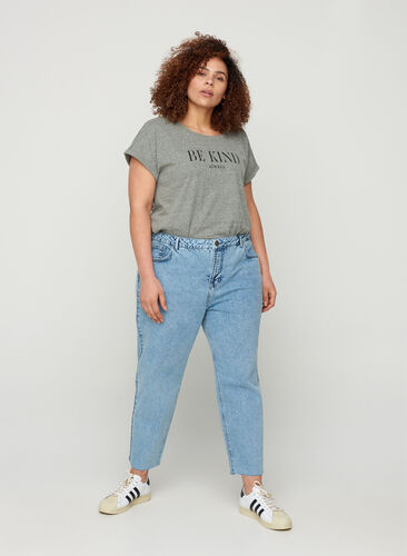 Cropped mom fit Mille jeans with a loose fit, Snow Wash 2, Model image number 0