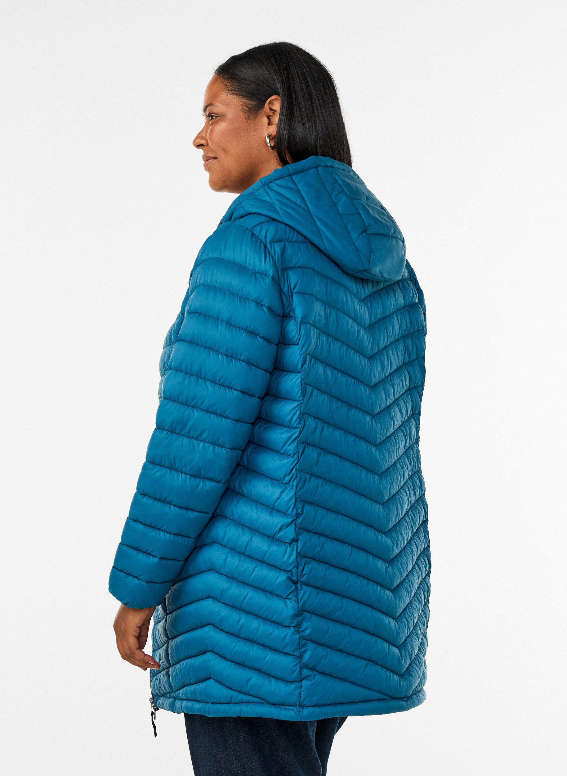 ZizzifashionLightweight jacket with pockets and detachable hood, Petrol, Model image number 2