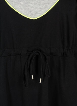 Sweater dress with pockets and an adjustable waist, Black comb, Packshot image number 3