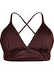 Reversible bikini top with V-neck and cross-back straps, Brown, Packshot image number 0