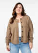 Rib knit cardigan with buttons, Brown, Model image number 0