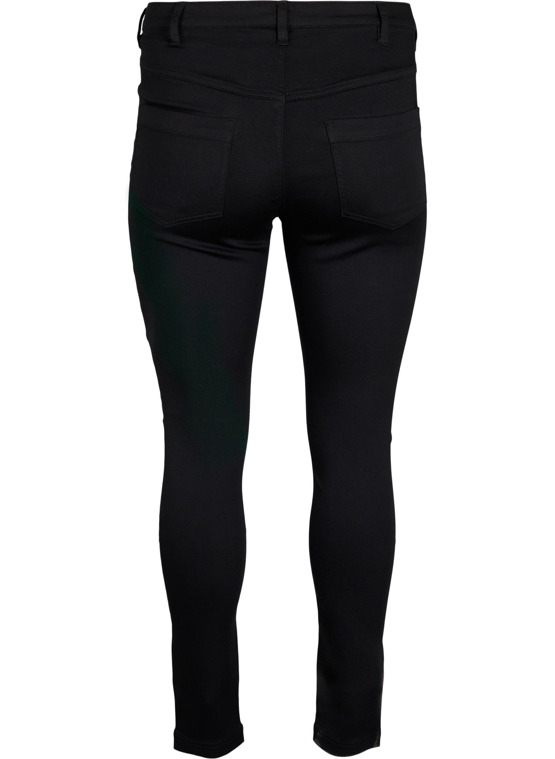 Zizzifashion Super slim Amy jeans with embroidery detail, Black, Packshot image number 1
