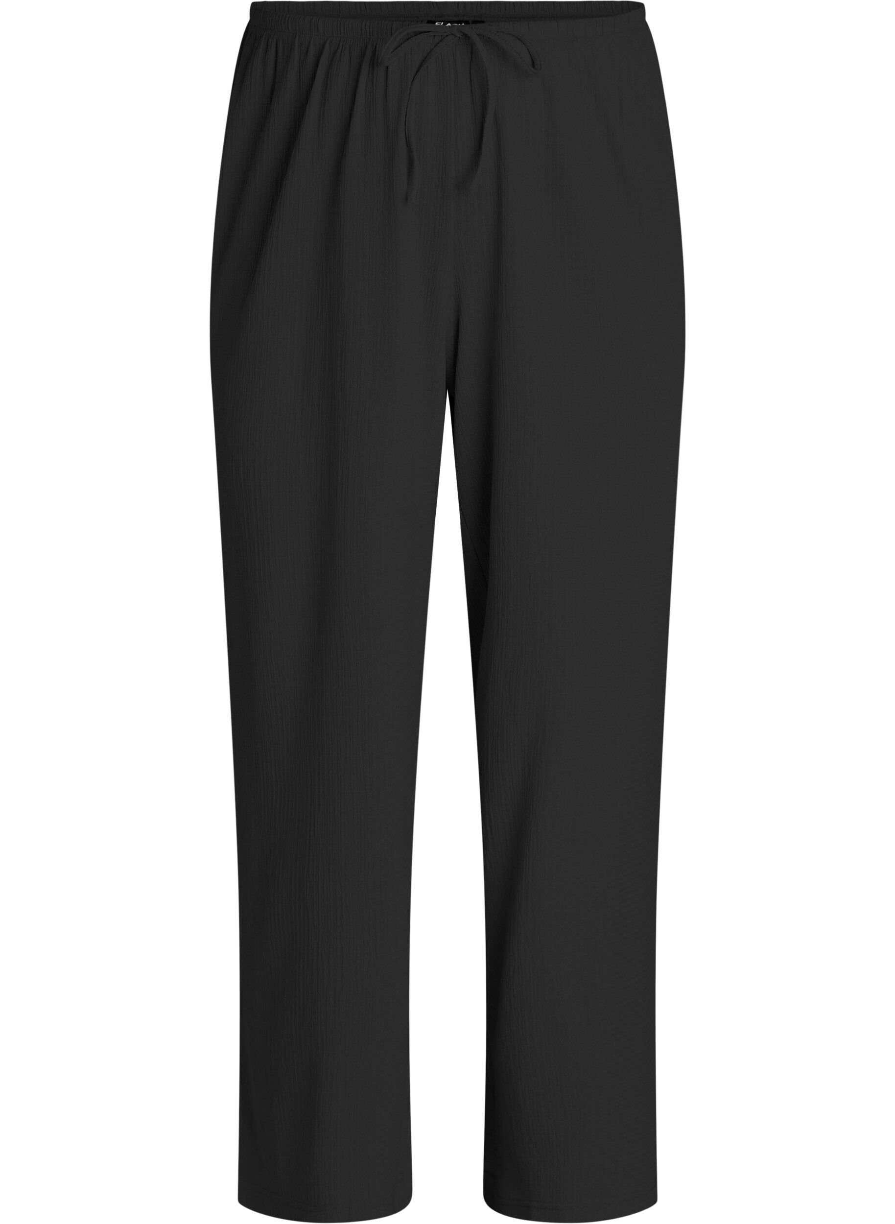 Wide-leg trousers in a light textured fabric