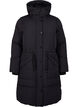 Puffer coat with adjustable waist, Black, Packshot image number 0