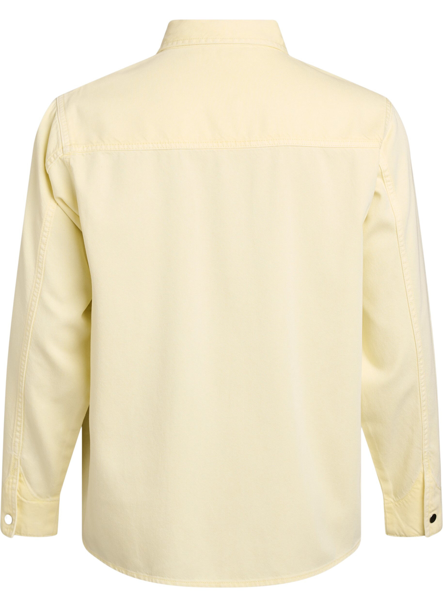 Zizzifashion Denim shirt with chest pockets, Yellow, Packshot image number 1