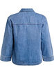 Loose denim blouse with collar and V-neck, Light Blue, Packshot image number 1