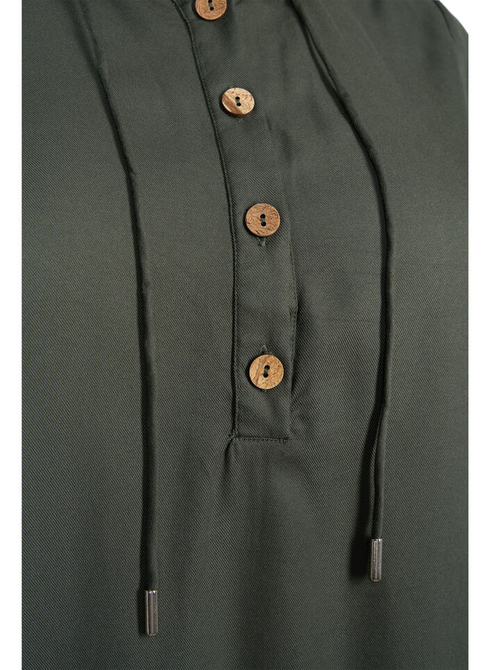 Viscose tunic with hood, Thyme, Packshot image number 2