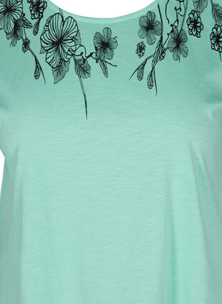 Cotton t-shirt with print details, Cabbage FLOWER, Packshot image number 2