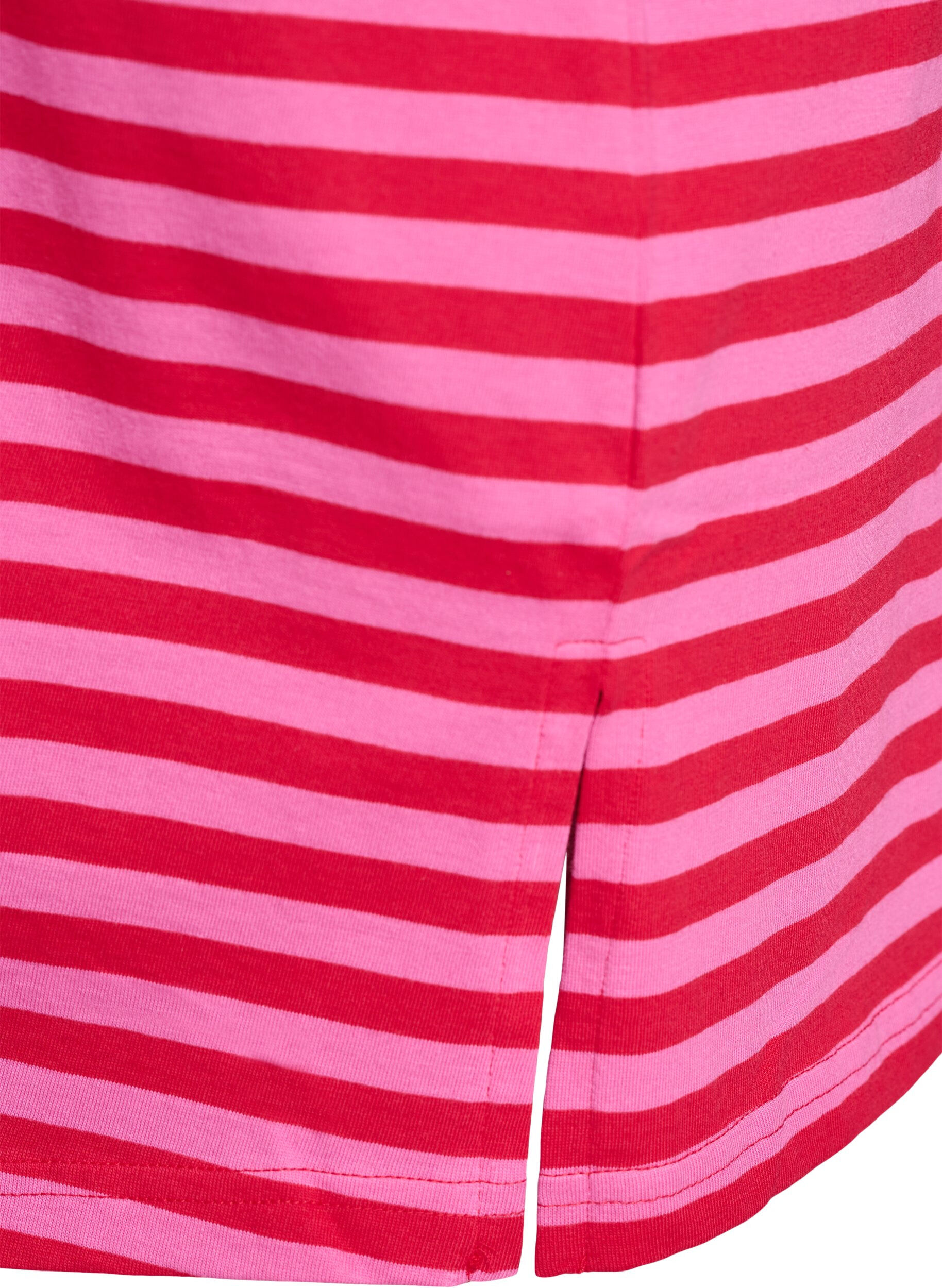 Zizzifashion Long striped night T-shirt, Pink, Packshot image number 3