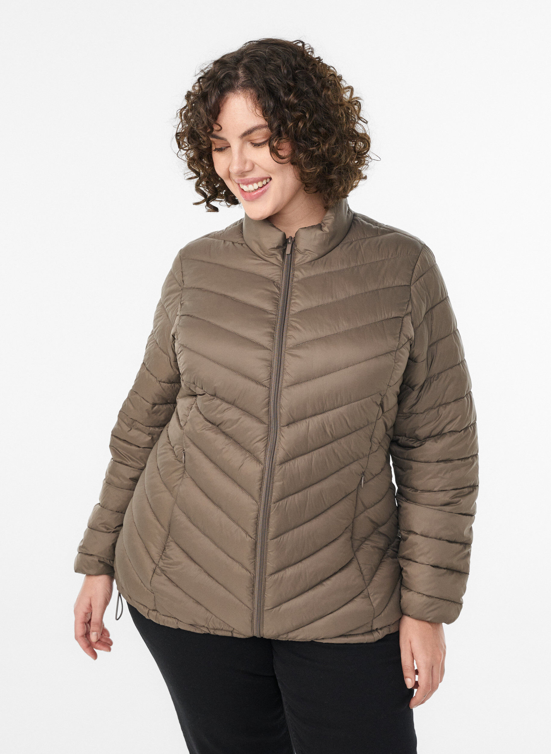 Lightweight jacket with pockets, Brown, Model