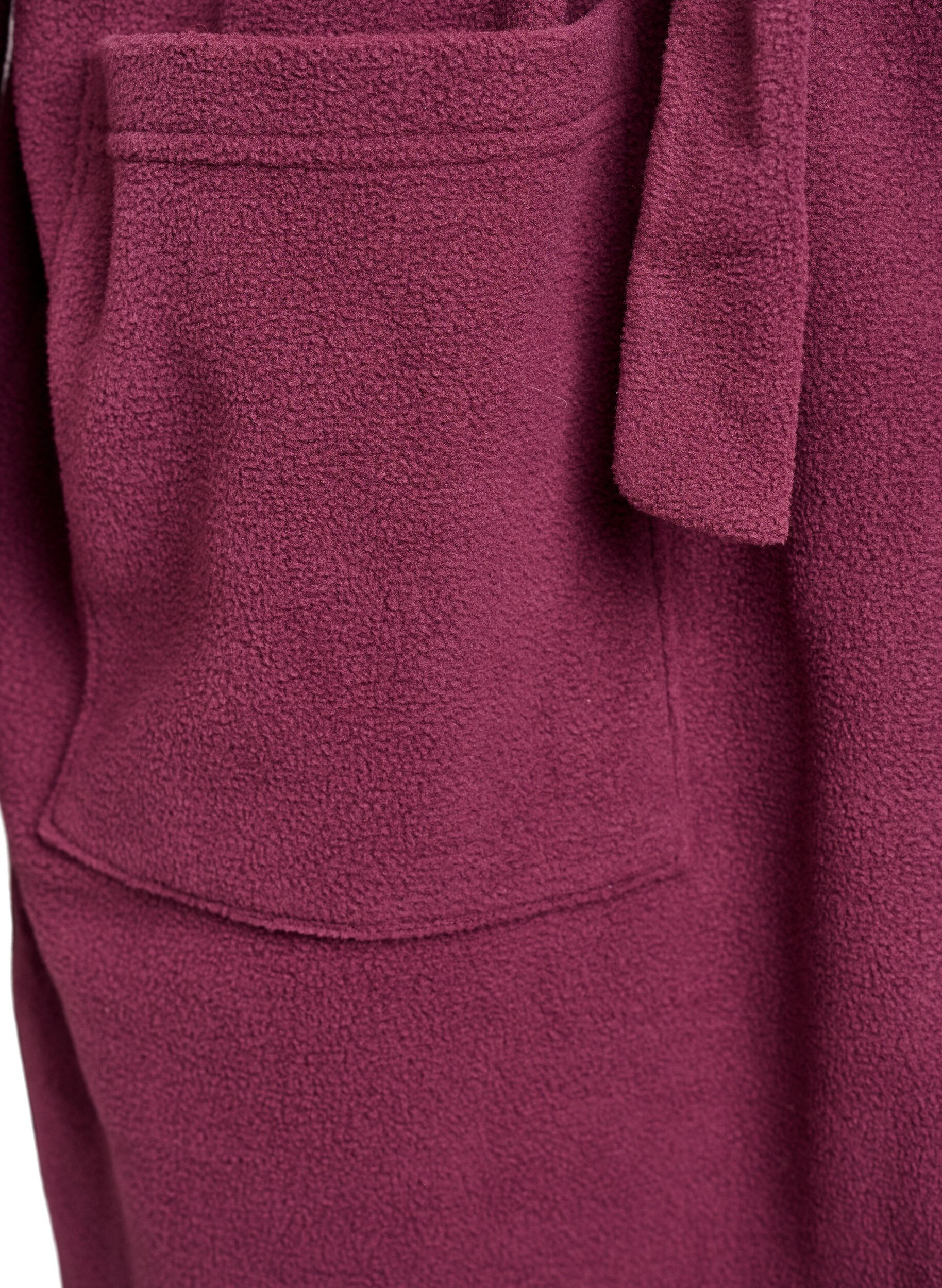 Zizzifashion Morning robe with zipper and hood, Dark Bordeaux, Packshot image number 3