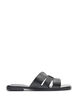 Sandal with wide straps and a square toe, Black, Packshot image number 0