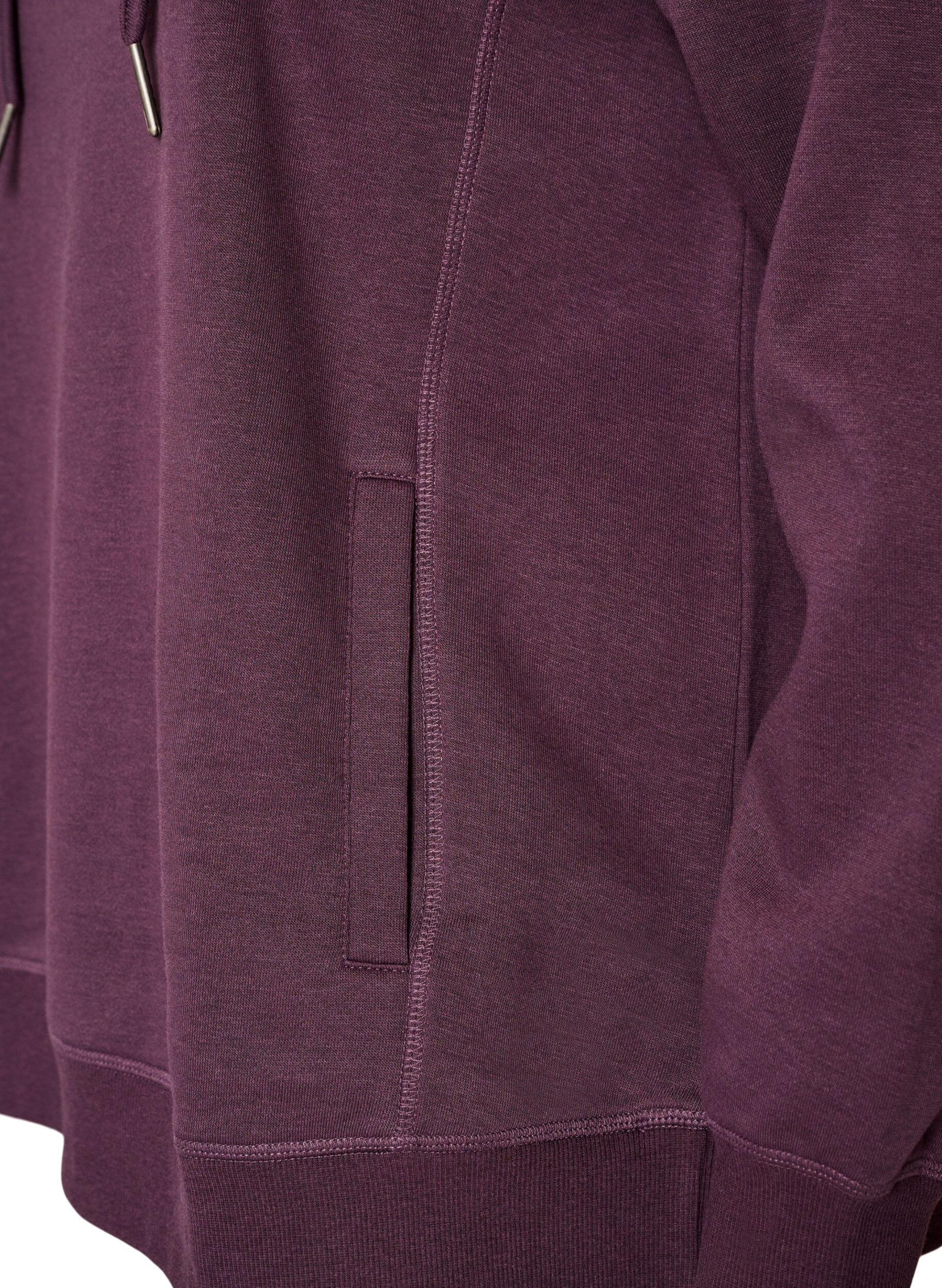 Zizzifashion Sweatshirt with high collar and pockets, Purple, Packshot image number 3