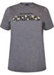Cotton T-shirt with a washed look and embroidered motif, Grey, Packshot image number 0
