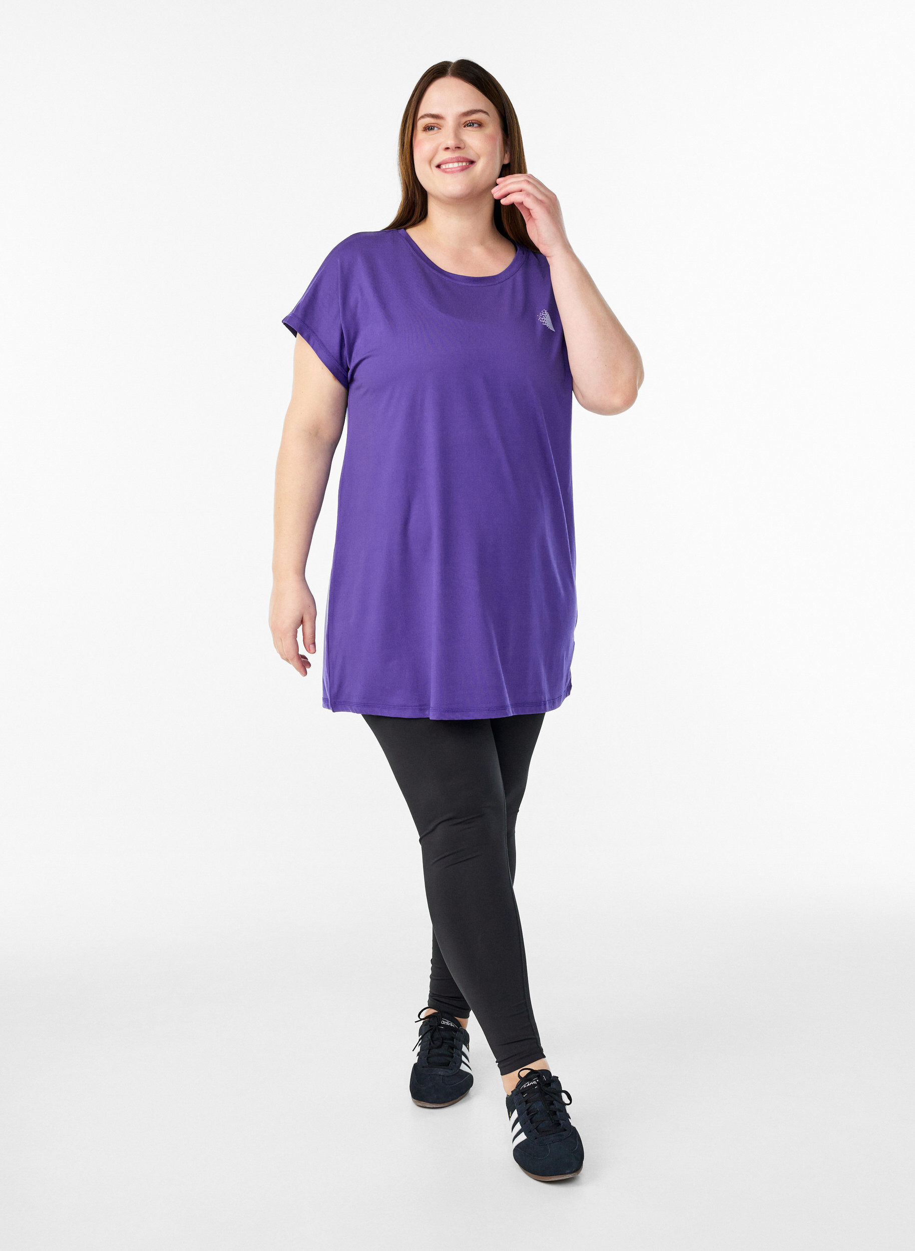 ZizzifashionLong training t-shirt, Purple, Model image number 1