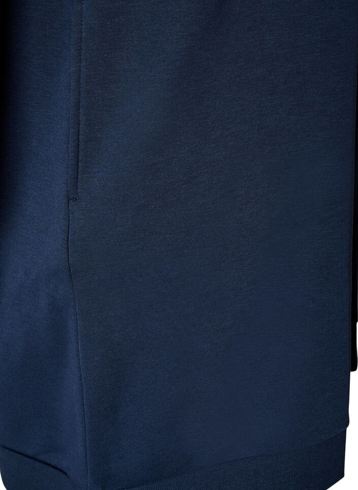 Loose sweatshirt dress with pockets, Blue, Packshot image number 3