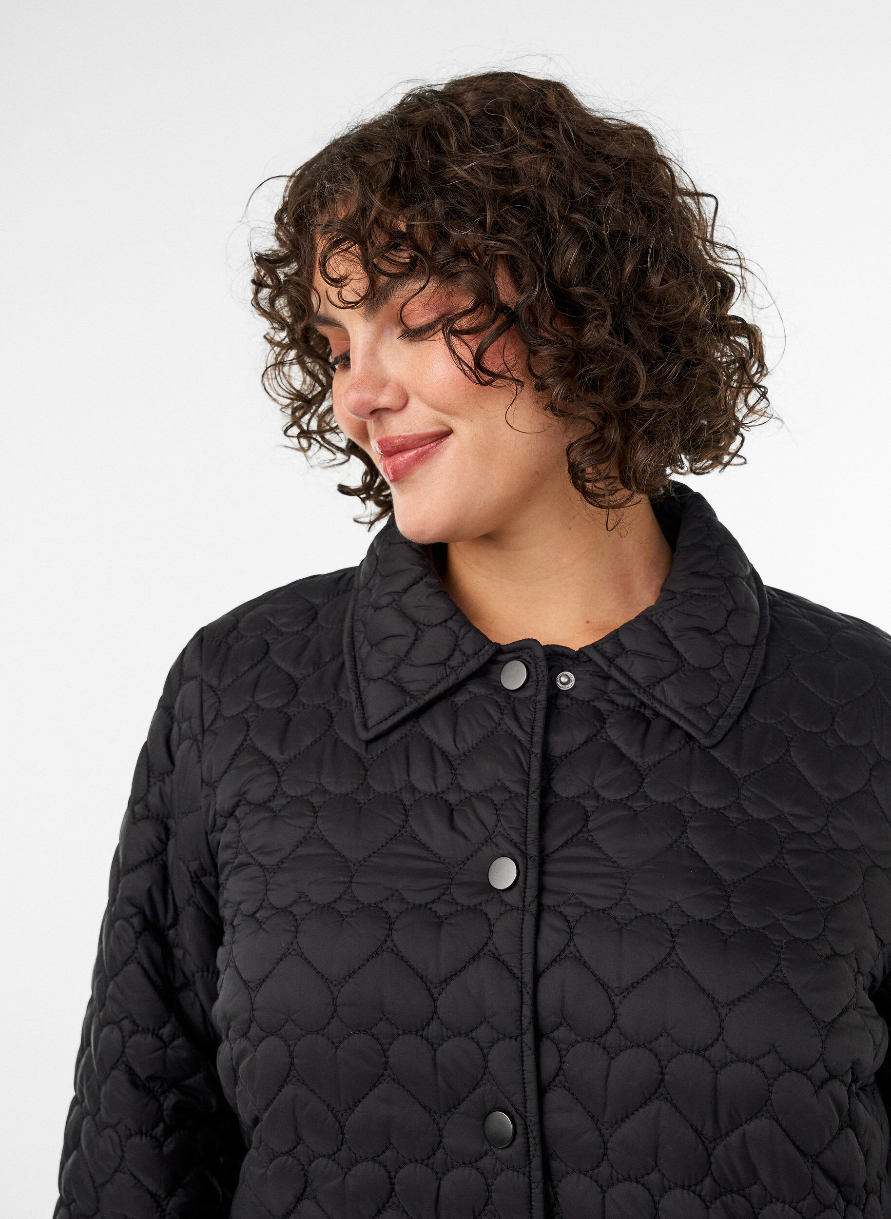 ZizzifashionLightly padded jacket with decorative quilting, Black, Model image number 3