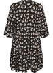Short A-line jersey dress with an all-over print, Black, Packshot image number 1
