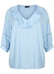 Blouse with 3/4 sleeves and lace, Chambray Blue, Packshot image number 0