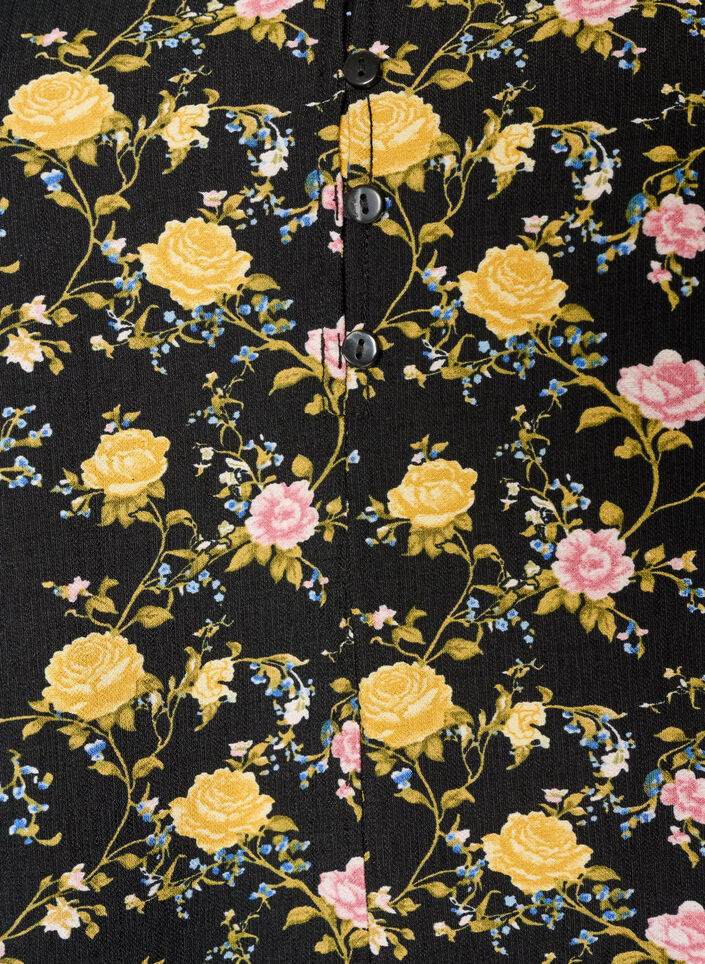 Patterned viscose dress with long sleeves, Black, Packshot image number 2