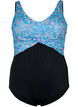 Swimsuit with underwire and adjustable straps, Black Ditsy Print, Packshot image number 0