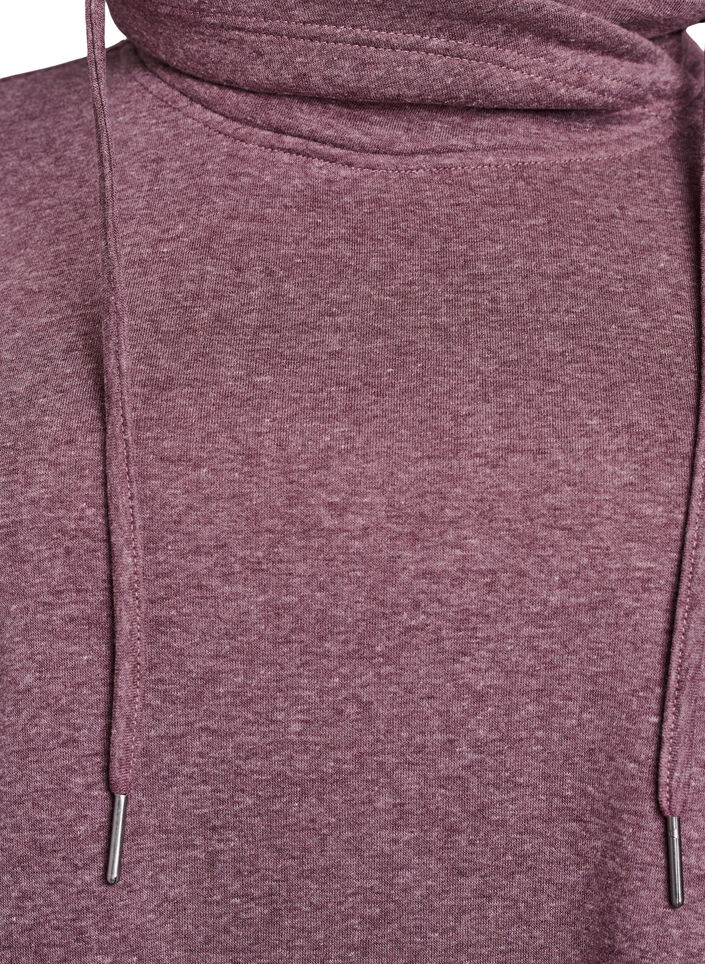 Short sweatshirt dress with high collar and pockets, Red, Packshot image number 2