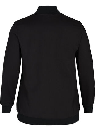 Sweatshirt with zip, Black w. Burlwood, Packshot image number 1
