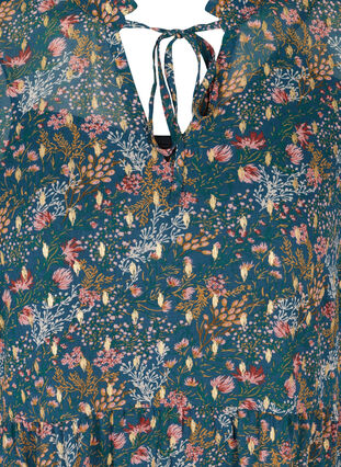 Floral tunic, Majolica Blue Comb, Packshot image number 2