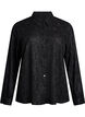 Shirt with lace texture and glitter thread, Black, Packshot image number 0