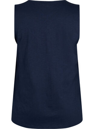 Sleeveless top in cotton, Navy Blazer, Packshot image number 1