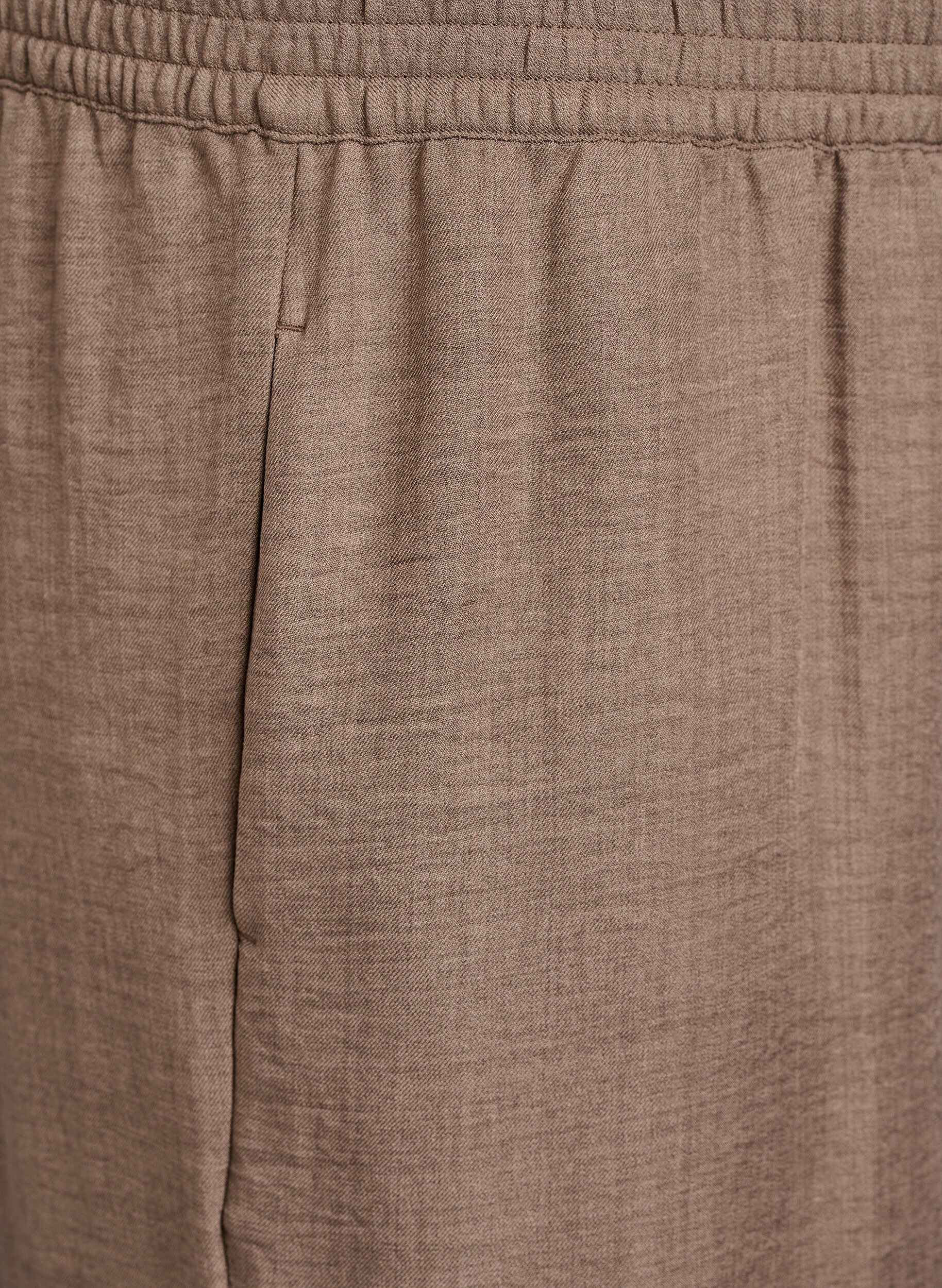 Zizzifashion Loose trousers with elasticated waistband and pockets, Brown, Packshot image number 2