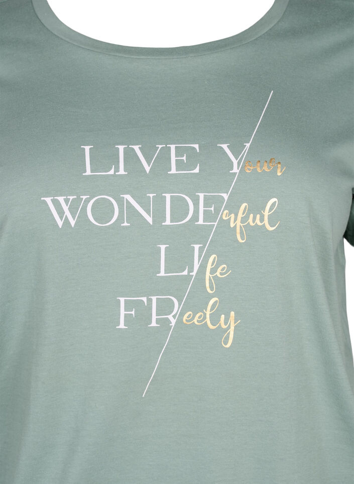 Short-sleeved cotton T-shirt with elasticated hem, Chinois G. W. Live, Packshot image number 2