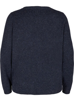 Short melange knitted cardigan with button fastening, Night Sky Mel., Packshot image number 1