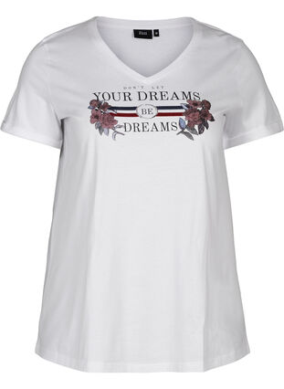 Short-sleeved t-shirt with print, Bright White, Packshot image number 0
