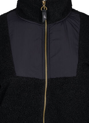 Teddy sports jacket with zip, Black, Packshot image number 2