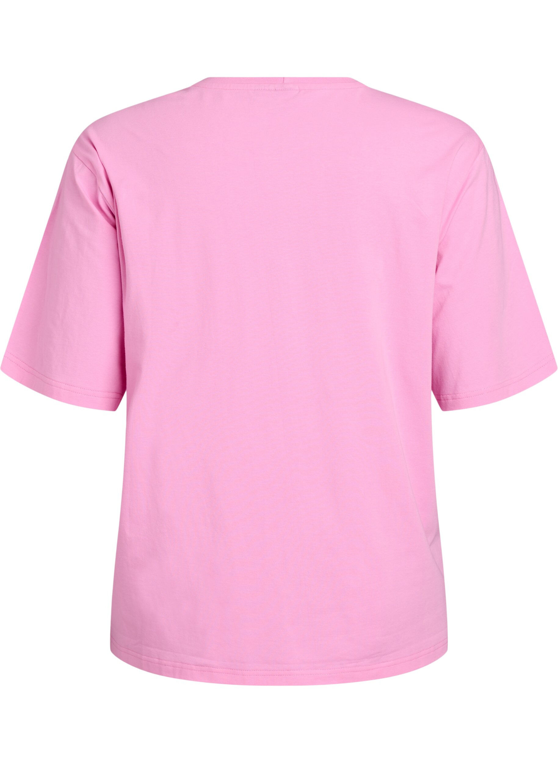 Zizzifashion Sporty t-shirt in organic cotton, Pink, Packshot image number 1