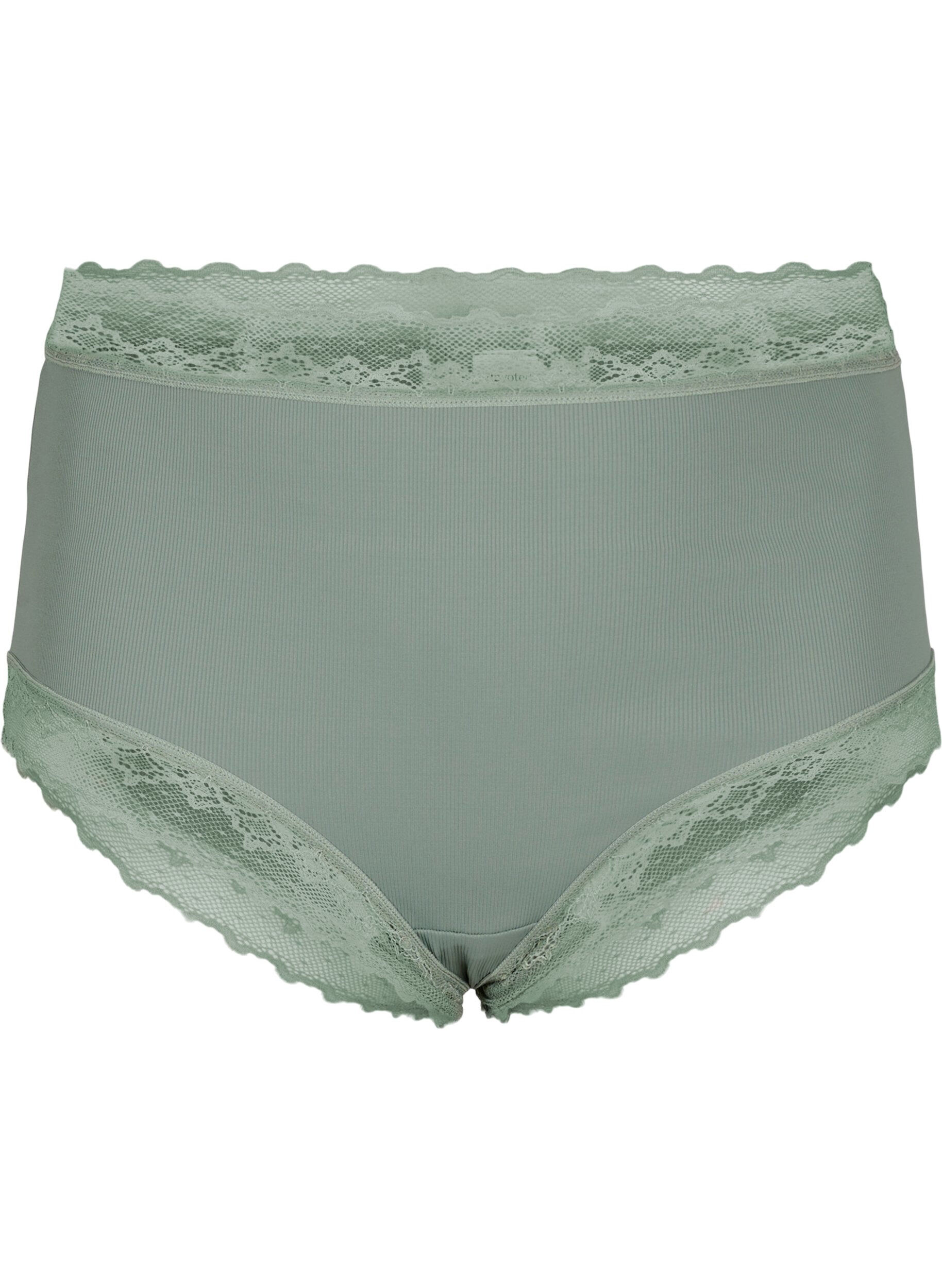 Zizzifashion High waisted hipster brief with lace, Laurel Wreath Ass, Packshot image number 0