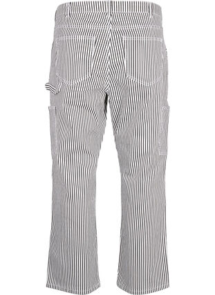 Striped cargo jeans with a straight fit, Black White Stripe, Packshot image number 1