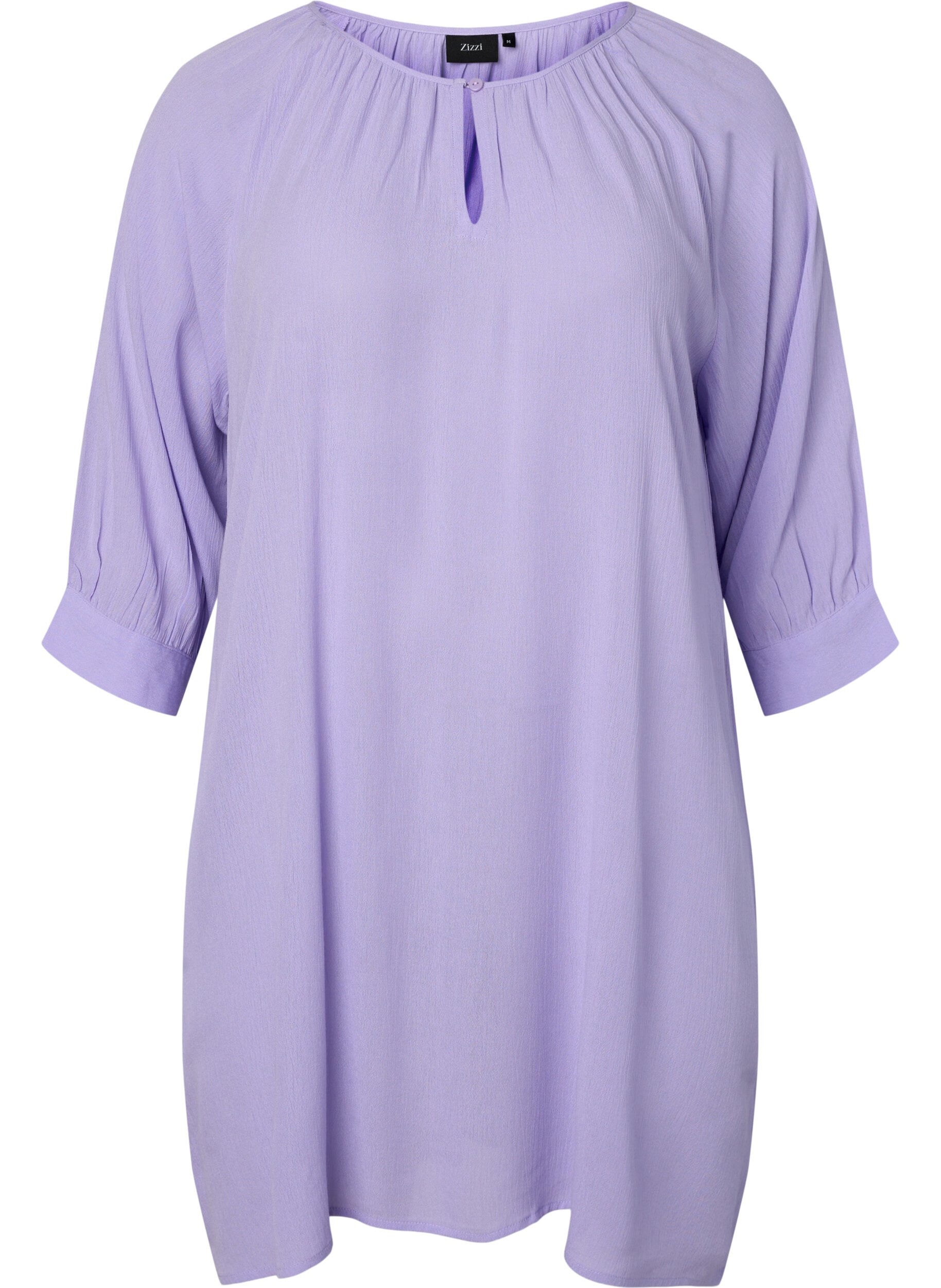 Zizzifashion Viscose tunic with 3/4 sleeves, Purple, Packshot image number 0