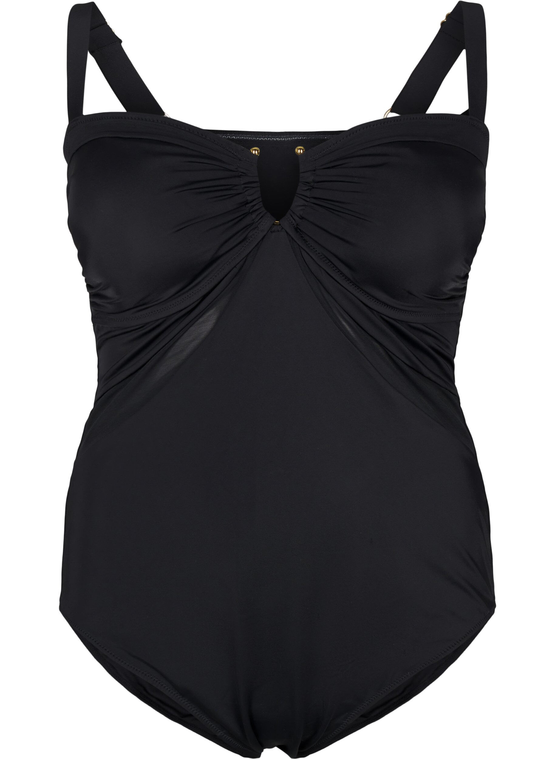 Swimsuit with V-detail and ruching