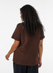 T-shirt with button detail, Brown, Model image number 2