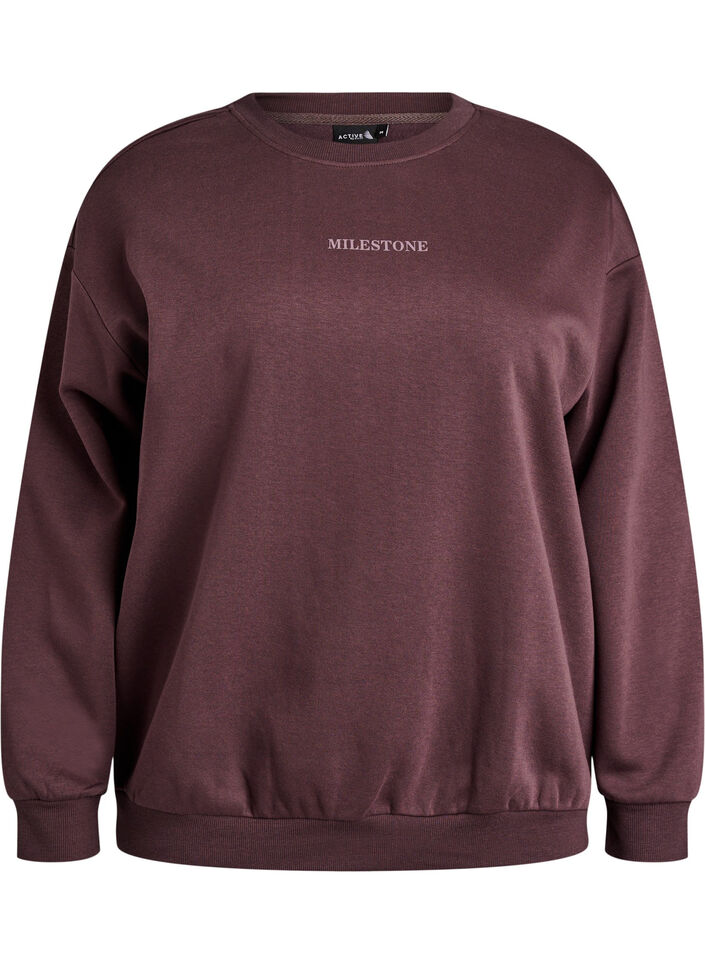 Sweatshirt with statement detail, Brown, Packshot