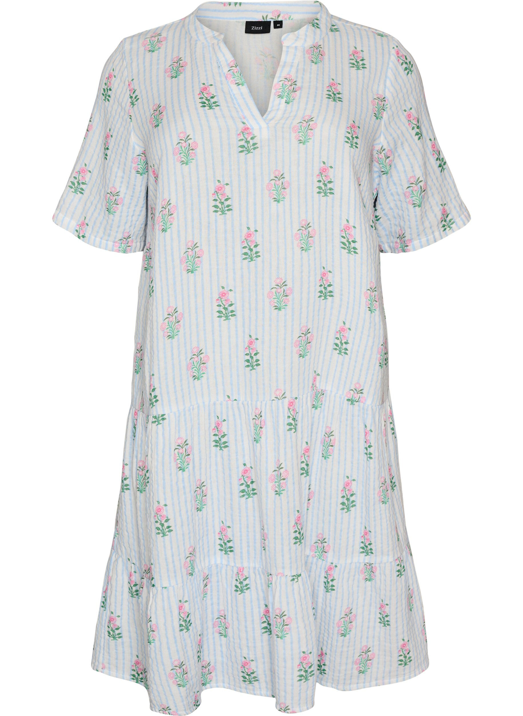 Short A-line dress in cotton muslin