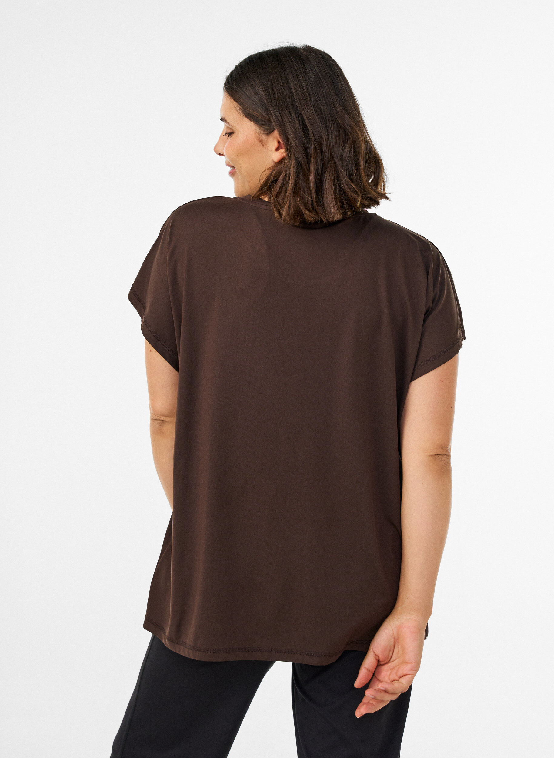 ZizzifashionSolid-coloured training T-shirt, Brown, Model image number 2